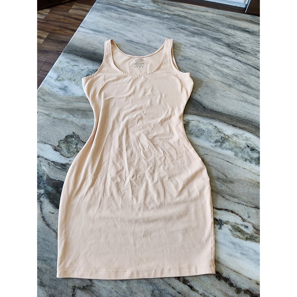 Assets Red Hot Label by Spanx Nude Shaping Tank Dress Large Tummy Control Slip